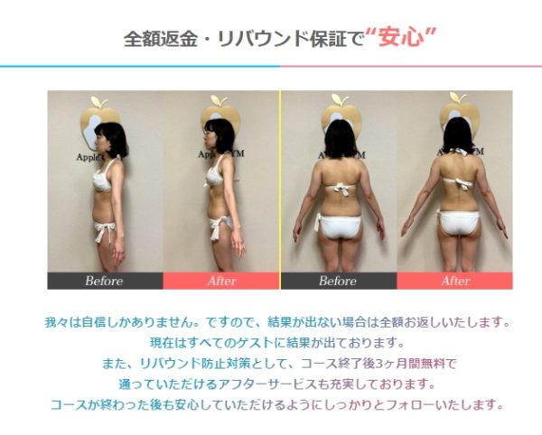 Apple GYM（アップルジム）リバウンド保証・全額返金
